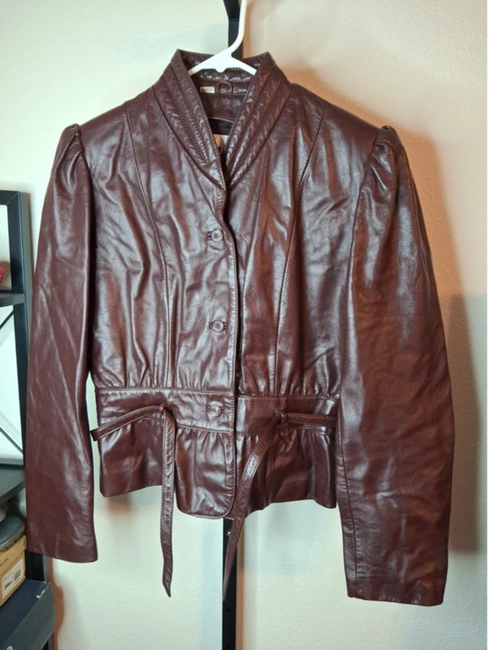 Vintage Wilsons Suede & Leather Burgundy/oxblood Leather Jacket size 10